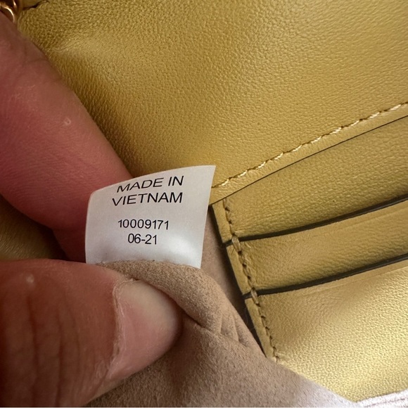 Tory Burch Kira Woven Check Print Mustard Crossbody - Picture 9 of 11